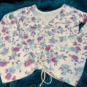 Saltwater LUXE M boho sweater. Bohemian, crop, girlhoodcore, Retro, Burning Man